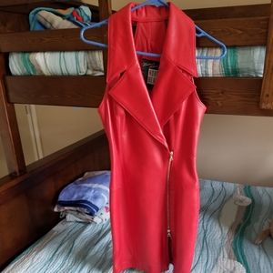 North Beach red leather dress